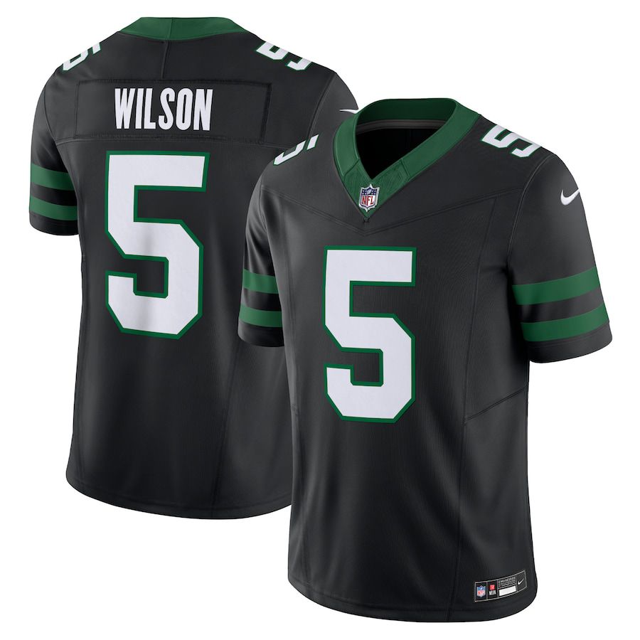 Men New York Jets #5 Garrett Wilson Nike Legacy Black Alternate Vapor F.U.S.E. Limited NFL Jersey->new york jets->NFL Jersey